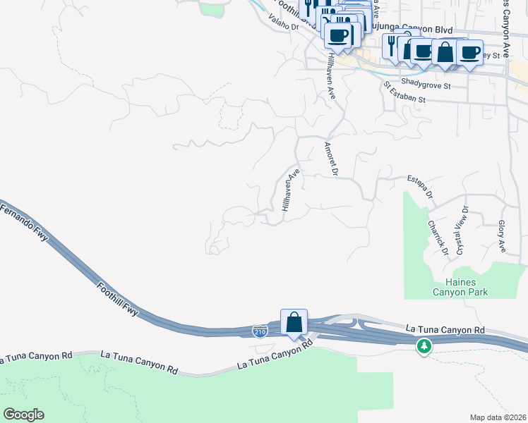 map of restaurants, bars, coffee shops, grocery stores, and more near 9374 Reverie Road in Los Angeles