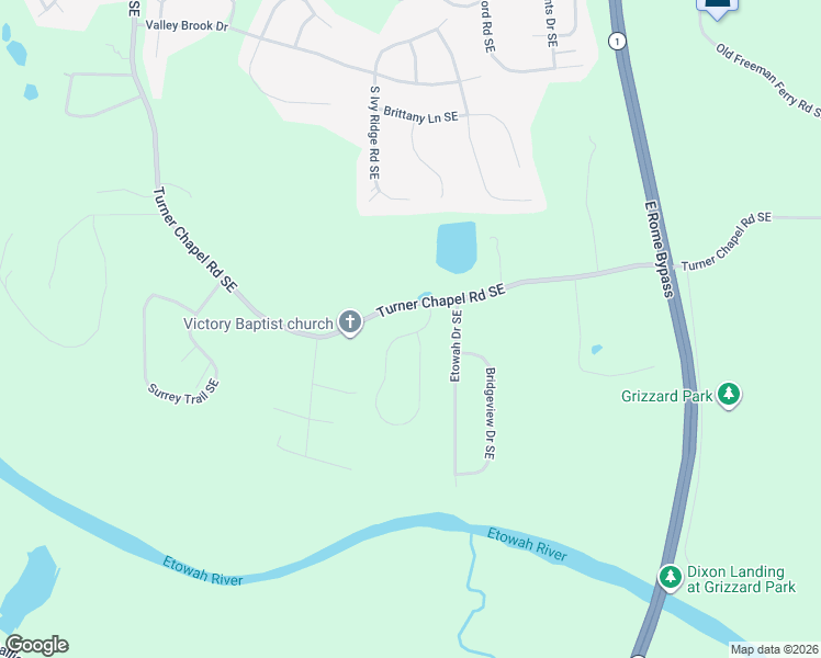 map of restaurants, bars, coffee shops, grocery stores, and more near 35 Covey Rise Drive Southeast in Rome