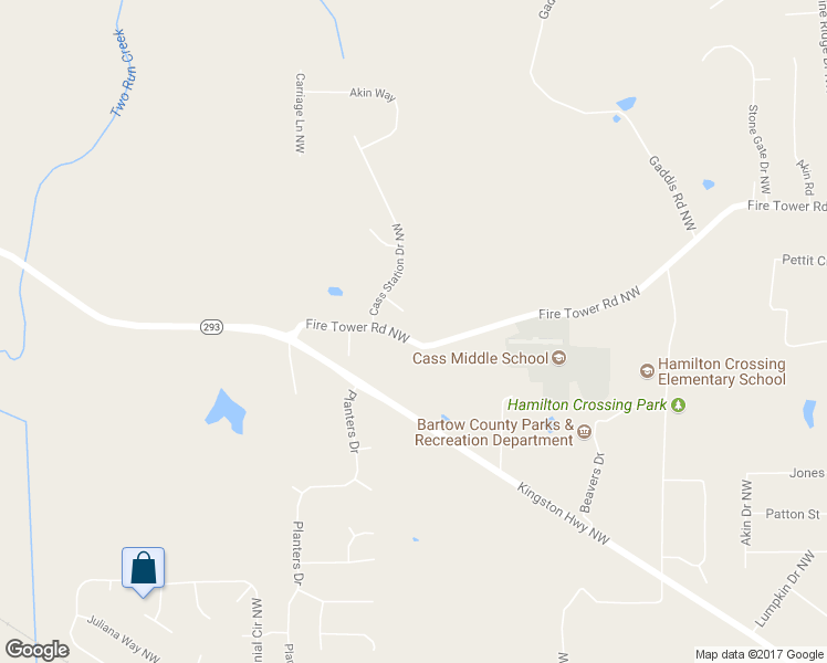 map of restaurants, bars, coffee shops, grocery stores, and more near 16 Calvary Court Northwest in Cartersville