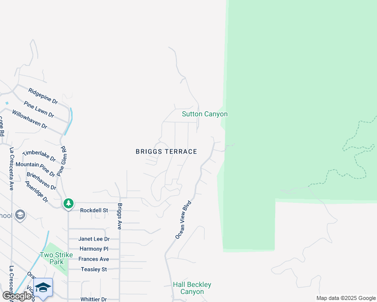 map of restaurants, bars, coffee shops, grocery stores, and more near 5733 Canyonside Road in La Crescenta-Montrose