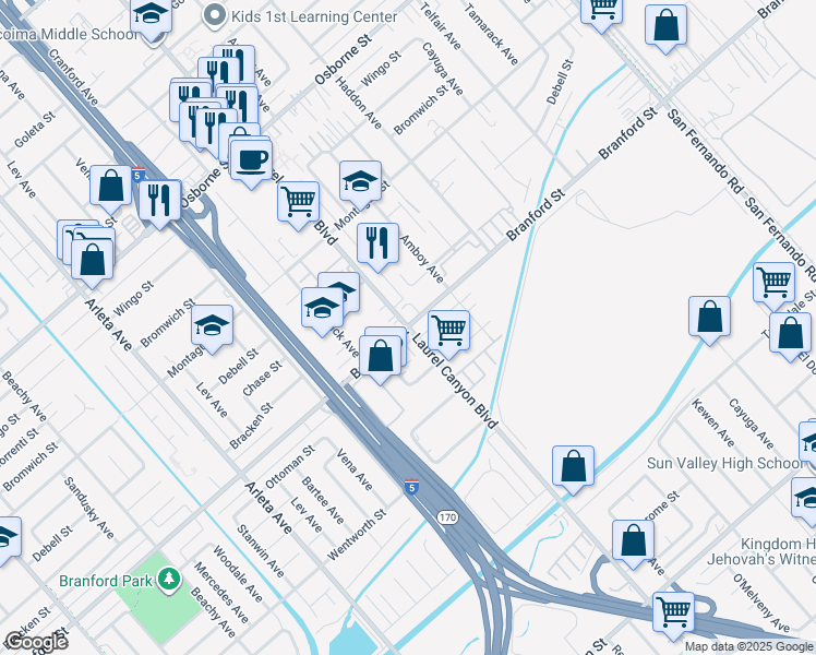 Laurel Canyon Boulevard & Branford Street, Los Angeles CA Walk Score