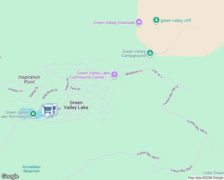 map of restaurants, bars, coffee shops, grocery stores, and more near 33663 Green Valley Lane in Green Valley Lake