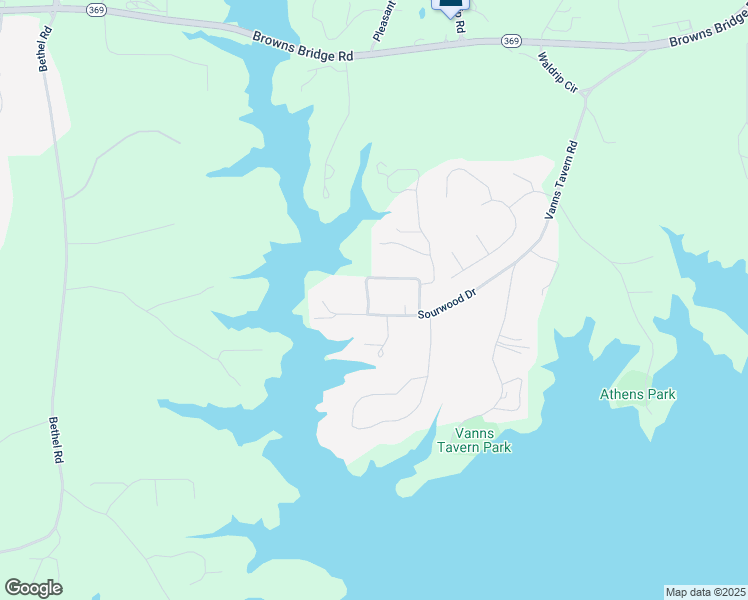 map of restaurants, bars, coffee shops, grocery stores, and more near 9296 Horseshoe Bend in Gainesville