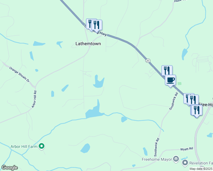 map of restaurants, bars, coffee shops, grocery stores, and more near 471 Henderson Lake Drive in Canton