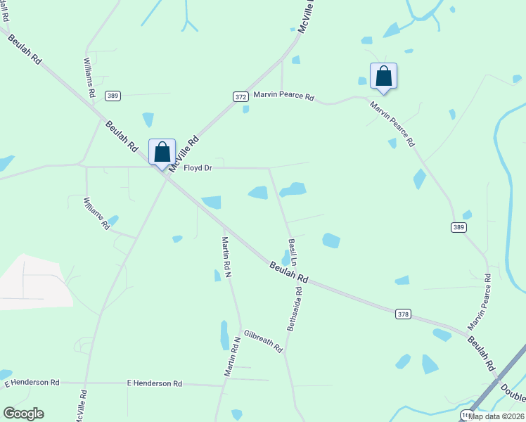 map of restaurants, bars, coffee shops, grocery stores, and more near 195 Basil Lane in Boaz