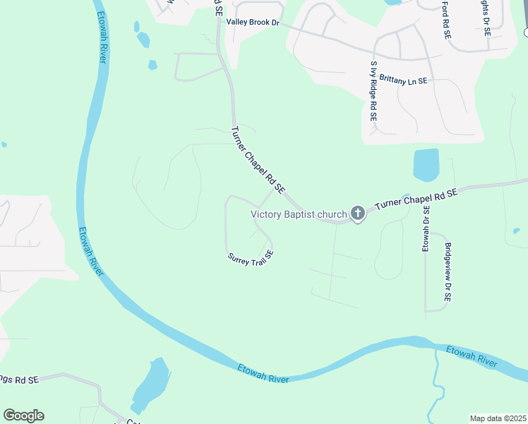 map of restaurants, bars, coffee shops, grocery stores, and more near 15 Surrey Trail Southeast in Rome