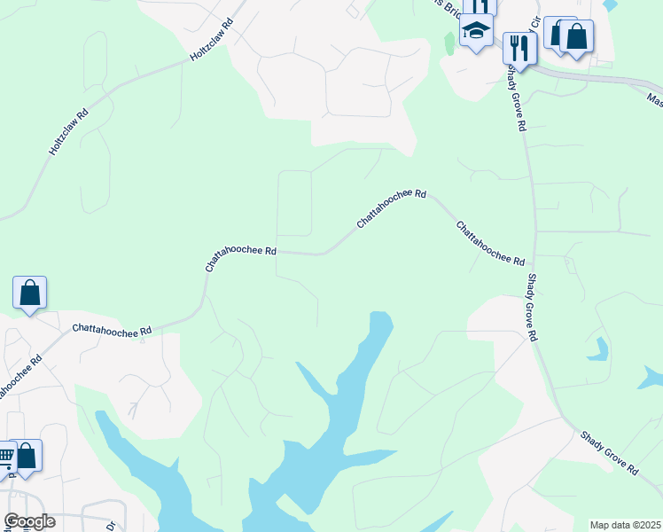 map of restaurants, bars, coffee shops, grocery stores, and more near 3780 Chattahoochee Road in Cumming