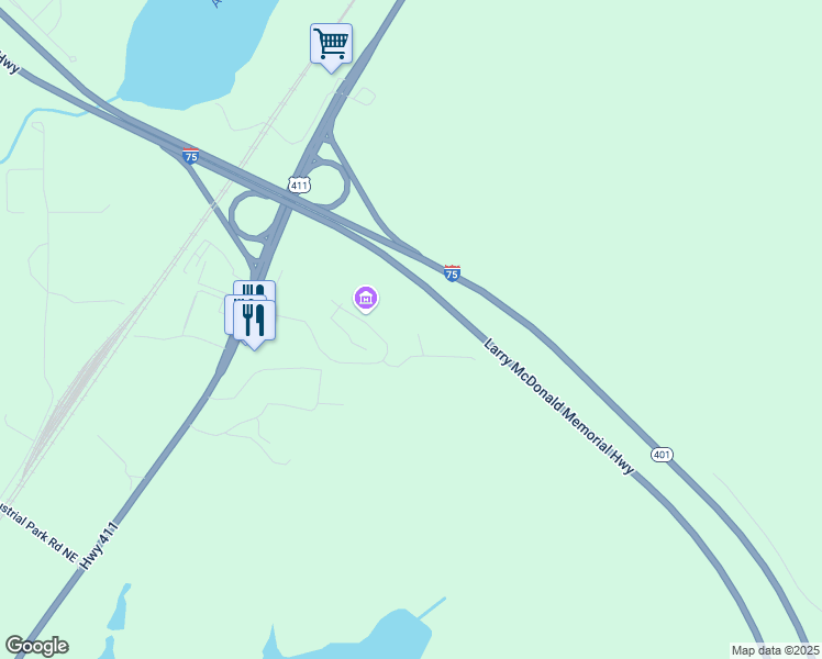map of restaurants, bars, coffee shops, grocery stores, and more near 18 Mary Lane Northeast in White