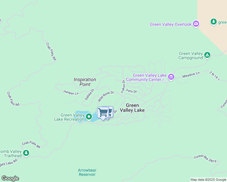 map of restaurants, bars, coffee shops, grocery stores, and more near 33294 Wild Rose Drive in Green Valley Lake