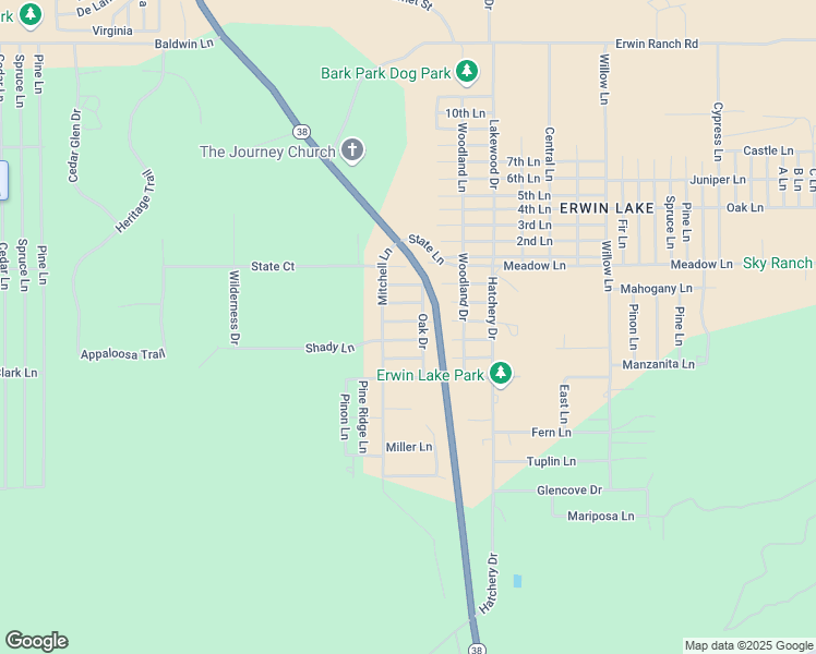 map of restaurants, bars, coffee shops, grocery stores, and more near 2020 Cedar Pine Lane in Big Bear