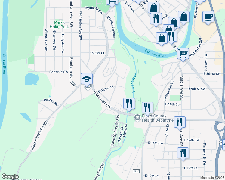 map of restaurants, bars, coffee shops, grocery stores, and more near 19 North Blanche Avenue in Rome
