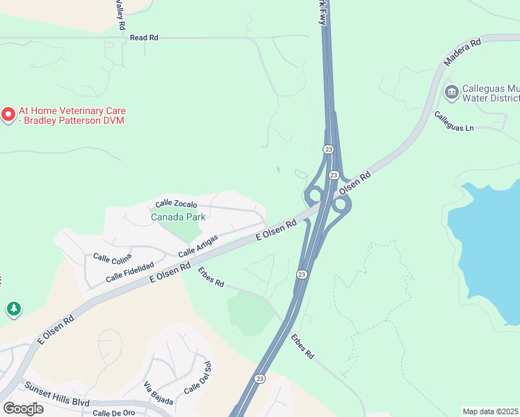 map of restaurants, bars, coffee shops, grocery stores, and more near 4458 Avenida Campana in Thousand Oaks