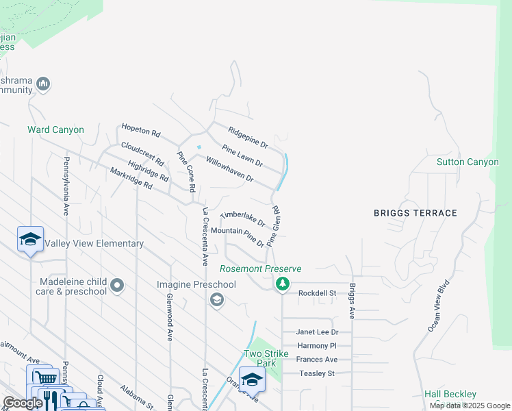 map of restaurants, bars, coffee shops, grocery stores, and more near 2620 Sea Pine Lane in La Crescenta-Montrose