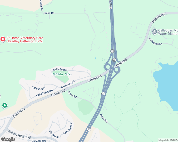 map of restaurants, bars, coffee shops, grocery stores, and more near 4458 Avenida Campana in Thousand Oaks