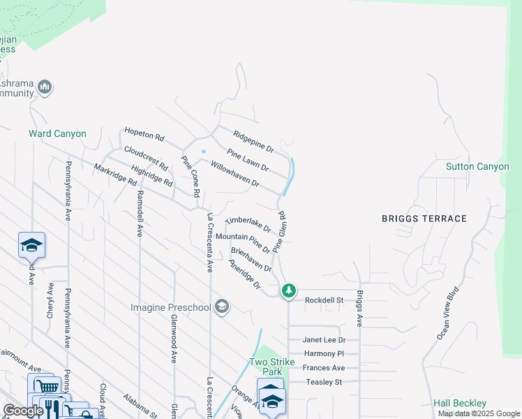 map of restaurants, bars, coffee shops, grocery stores, and more near 2620 Sea Pine Lane in La Crescenta-Montrose