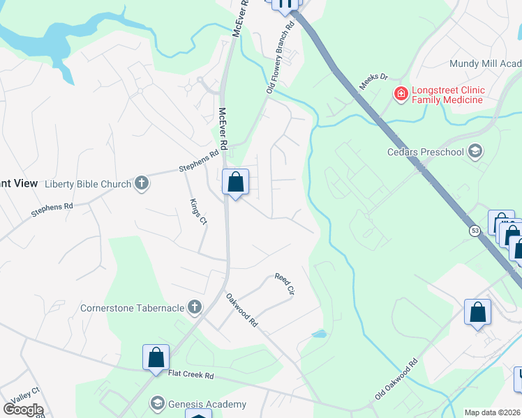 map of restaurants, bars, coffee shops, grocery stores, and more near 4647 Crawford Oaks Drive in Oakwood