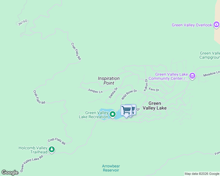 map of restaurants, bars, coffee shops, grocery stores, and more near 33120 Piedras Grande in Green Valley Lake