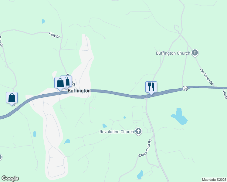map of restaurants, bars, coffee shops, grocery stores, and more near 4527-4551 Cumming Highway in Canton