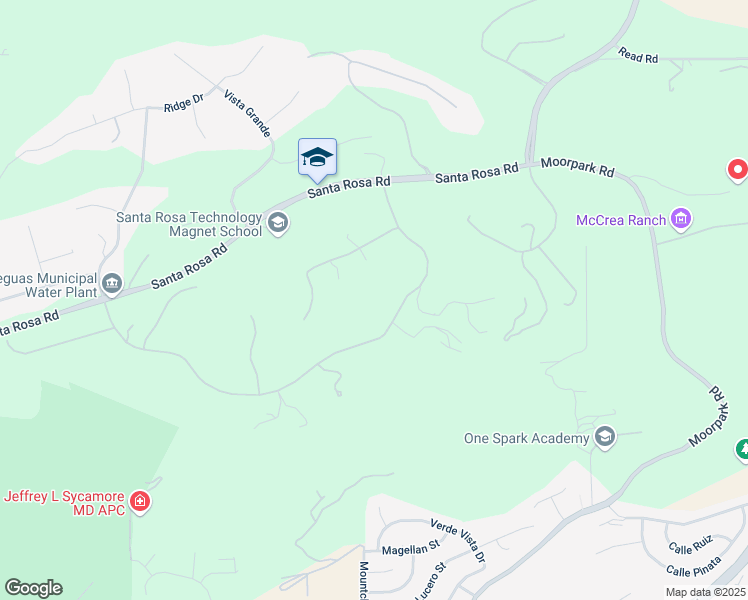 map of restaurants, bars, coffee shops, grocery stores, and more near 13475 Andalusia Drive in Santa Rosa Valley