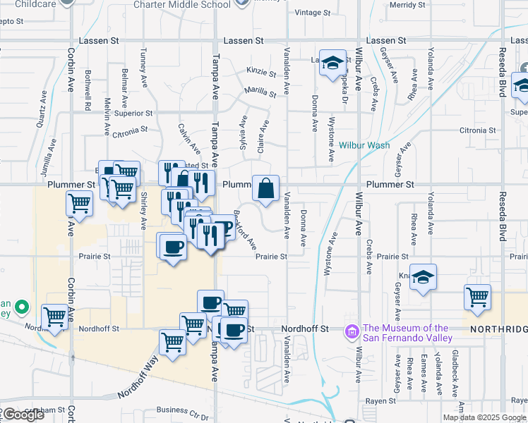 map of restaurants, bars, coffee shops, grocery stores, and more near in Los Angeles
