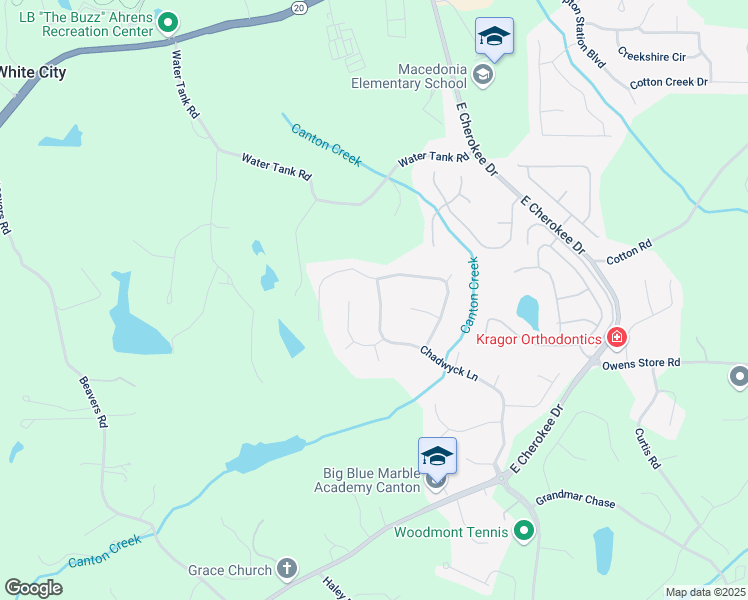 map of restaurants, bars, coffee shops, grocery stores, and more near 259 Chadwyck Lane in Canton
