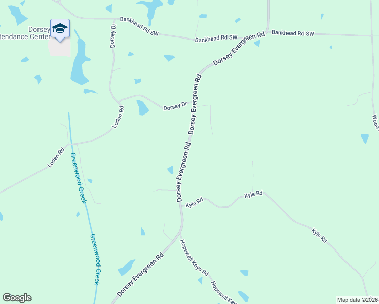 map of restaurants, bars, coffee shops, grocery stores, and more near 6166 Dorsey Evergreen Road in Fulton