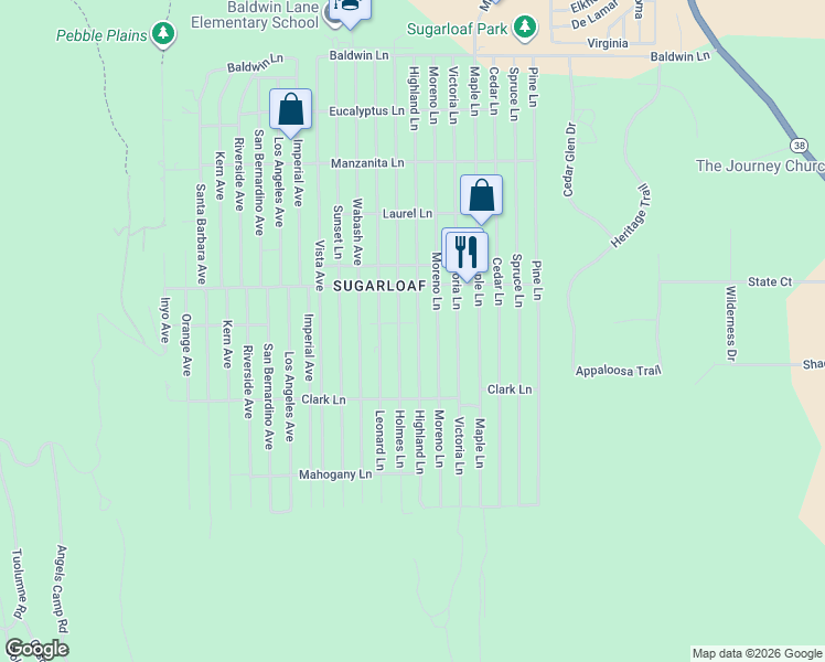 map of restaurants, bars, coffee shops, grocery stores, and more near in Big Bear
