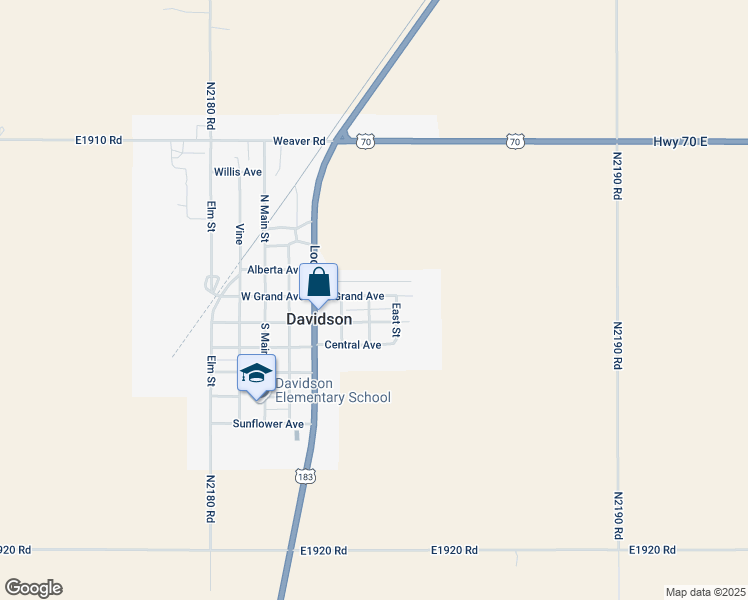 map of restaurants, bars, coffee shops, grocery stores, and more near 209 East Grand Avenue in Davidson