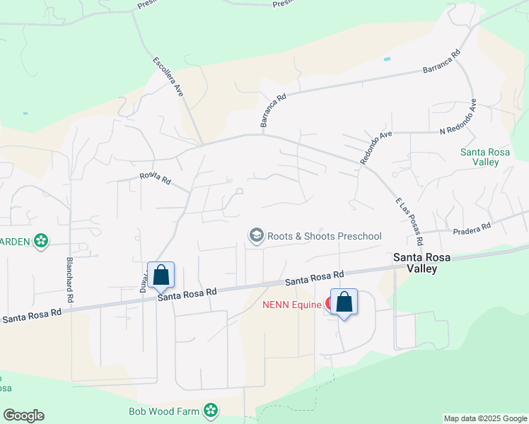 map of restaurants, bars, coffee shops, grocery stores, and more near 11300 Highridge Court in Camarillo