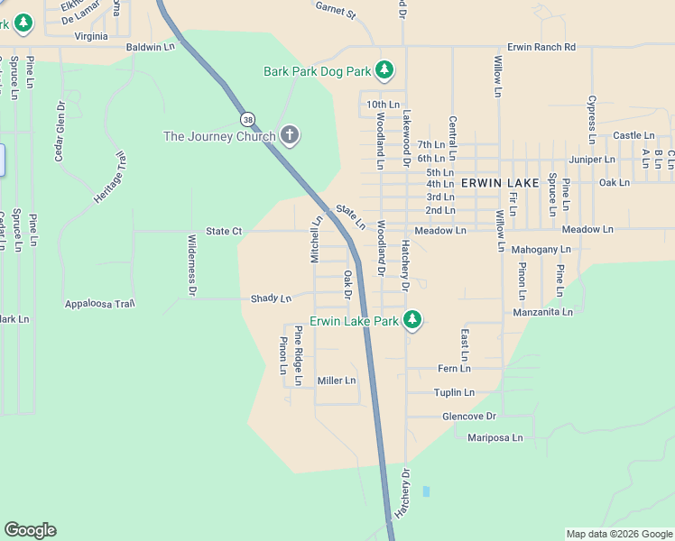 map of restaurants, bars, coffee shops, grocery stores, and more near 2021 Cedar Pine Lane in Big Bear