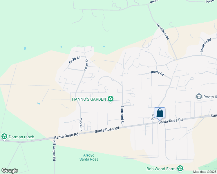 map of restaurants, bars, coffee shops, grocery stores, and more near 10501 Rosita Road in Santa Rosa Valley