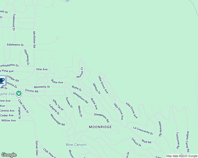 map of restaurants, bars, coffee shops, grocery stores, and more near Villa Grove in Big Bear