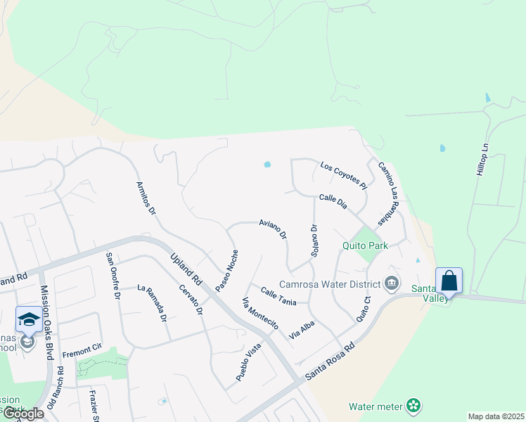 map of restaurants, bars, coffee shops, grocery stores, and more near 6805 Aviano Drive in Camarillo