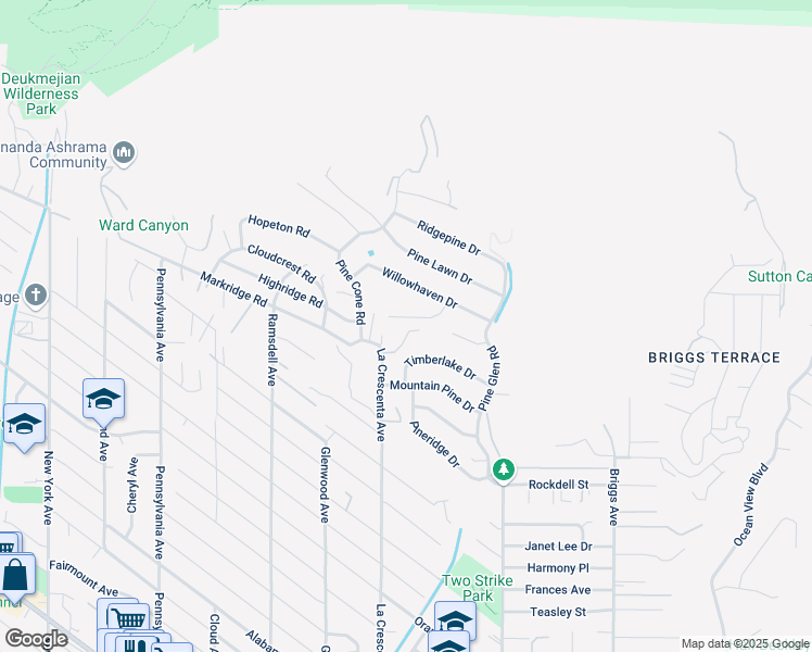 map of restaurants, bars, coffee shops, grocery stores, and more near 2744 Rock Pine Lane in La Crescenta-Montrose