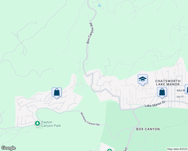 map of restaurants, bars, coffee shops, grocery stores, and more near 166 Box Canyon Road in Ventura County