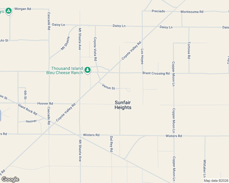 map of restaurants, bars, coffee shops, grocery stores, and more near 66136 Mars Street in Joshua Tree