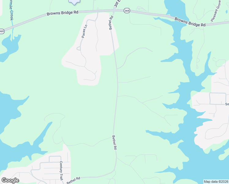 map of restaurants, bars, coffee shops, grocery stores, and more near 7985 Bethel Road in Gainesville