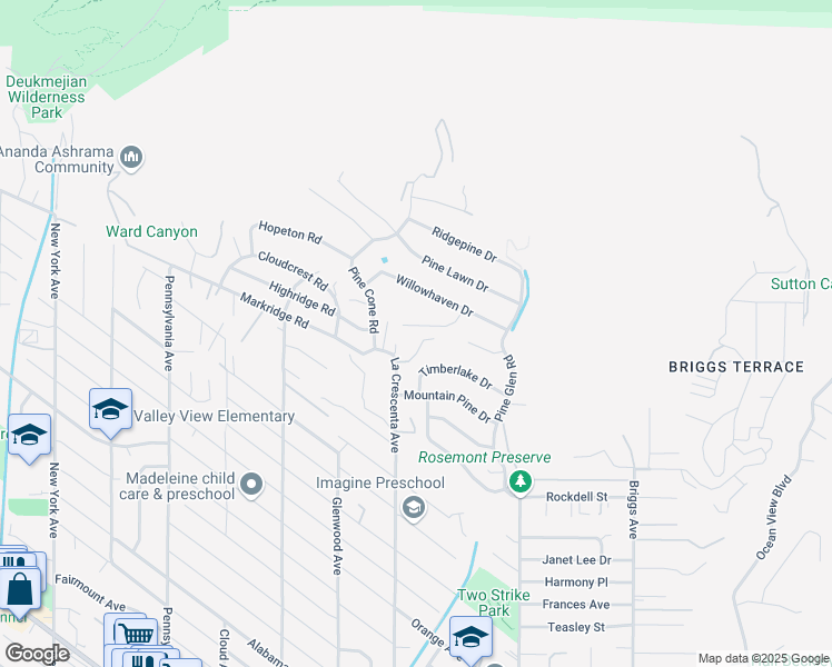 map of restaurants, bars, coffee shops, grocery stores, and more near 2750 Rock Pine Lane in La Crescenta-Montrose