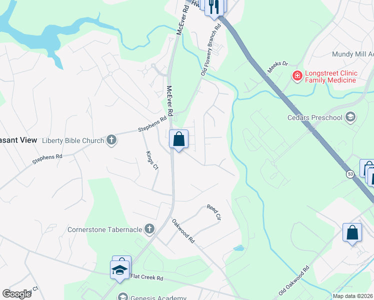 map of restaurants, bars, coffee shops, grocery stores, and more near 4617 Crawford Oaks Drive in Oakwood