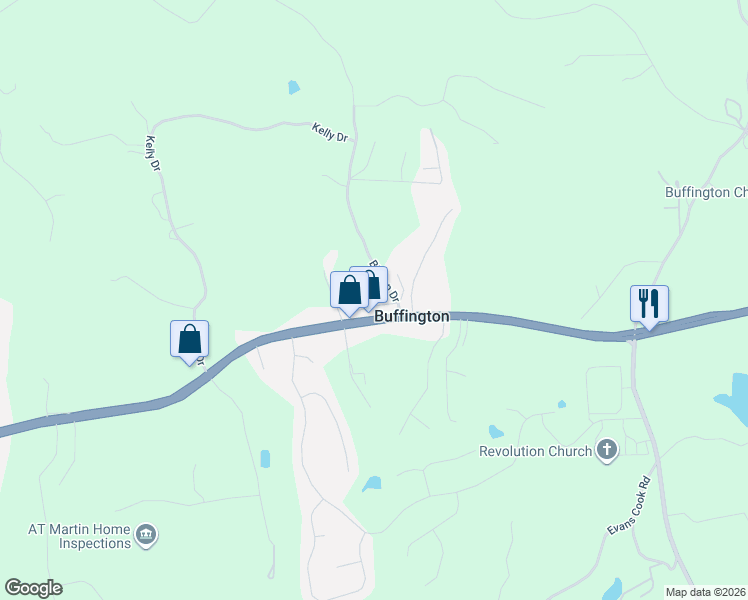 map of restaurants, bars, coffee shops, grocery stores, and more near 199 Old Cumming Drive in Canton
