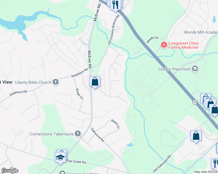 map of restaurants, bars, coffee shops, grocery stores, and more near 4835 Timber Hills Drive in Oakwood