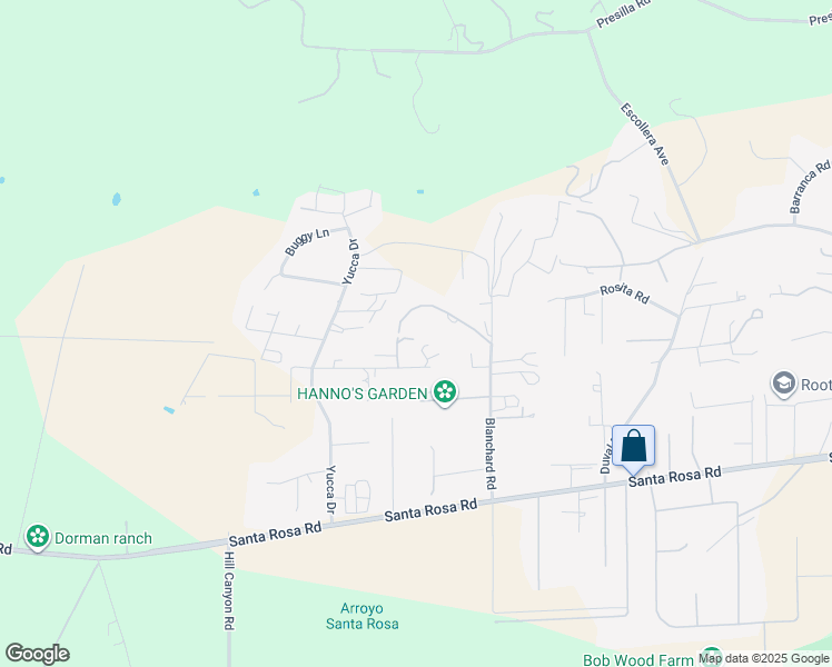 map of restaurants, bars, coffee shops, grocery stores, and more near 2447 Blanchard Place in Camarillo