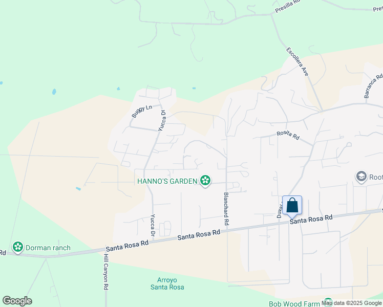 map of restaurants, bars, coffee shops, grocery stores, and more near 2447 Blanchard Place in Camarillo