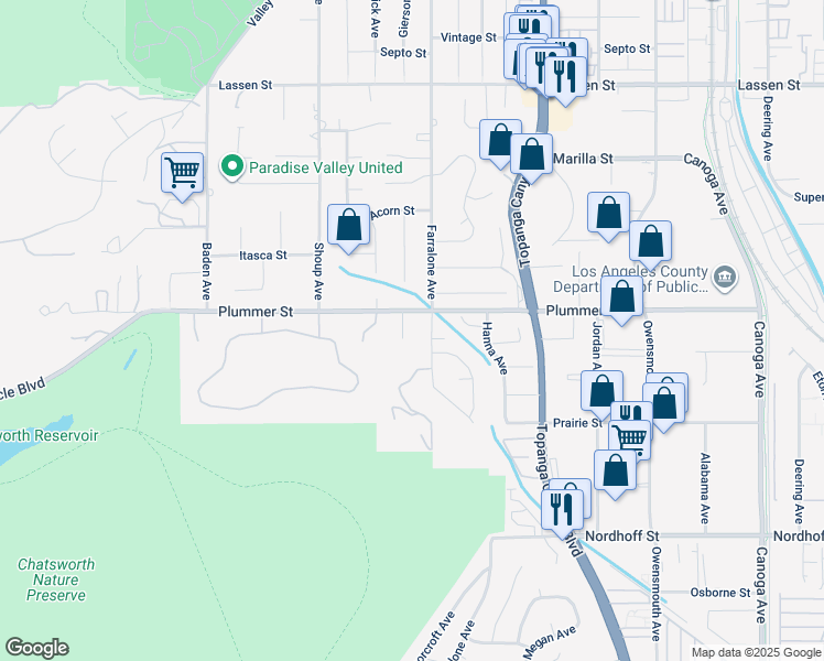 map of restaurants, bars, coffee shops, grocery stores, and more near 9442 Gierson Avenue in Los Angeles