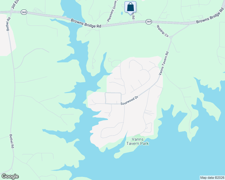 map of restaurants, bars, coffee shops, grocery stores, and more near 9230 Horseshoe Bend in Gainesville