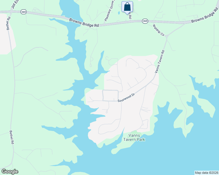 map of restaurants, bars, coffee shops, grocery stores, and more near 9230 Horseshoe Bend in Gainesville