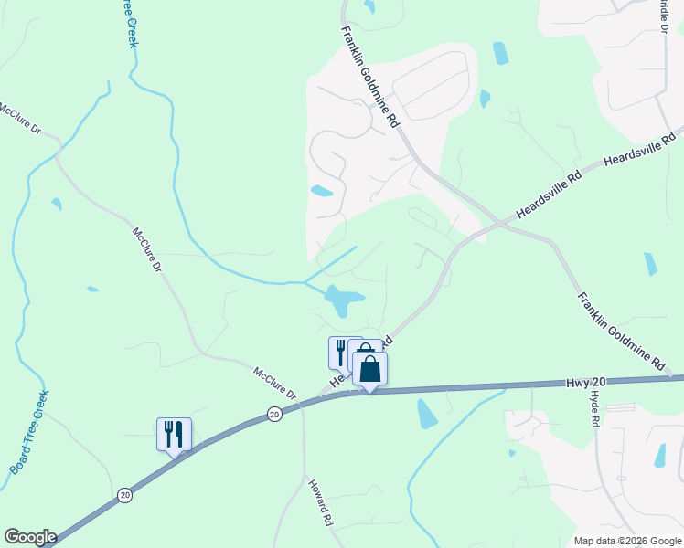 map of restaurants, bars, coffee shops, grocery stores, and more near 4921 Heardsville Road in Cumming