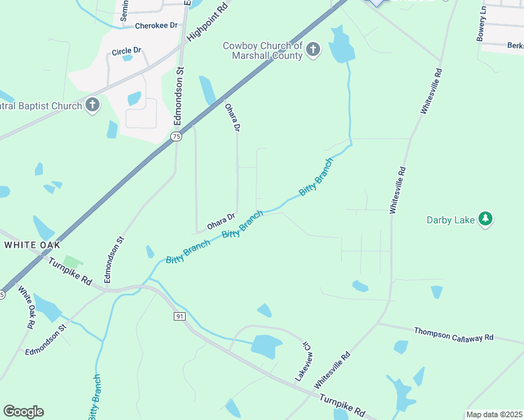 map of restaurants, bars, coffee shops, grocery stores, and more near 116 Meadowood Lane in Albertville