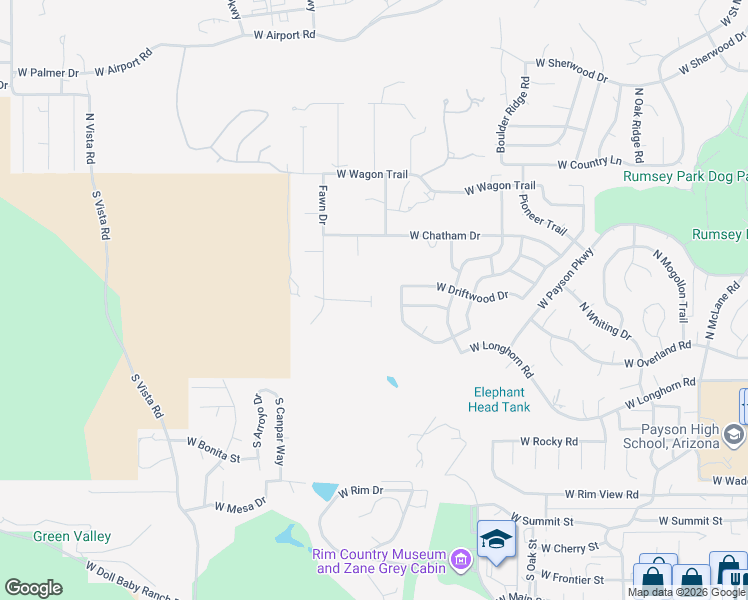 map of restaurants, bars, coffee shops, grocery stores, and more near 1202 West Norris Court in Payson