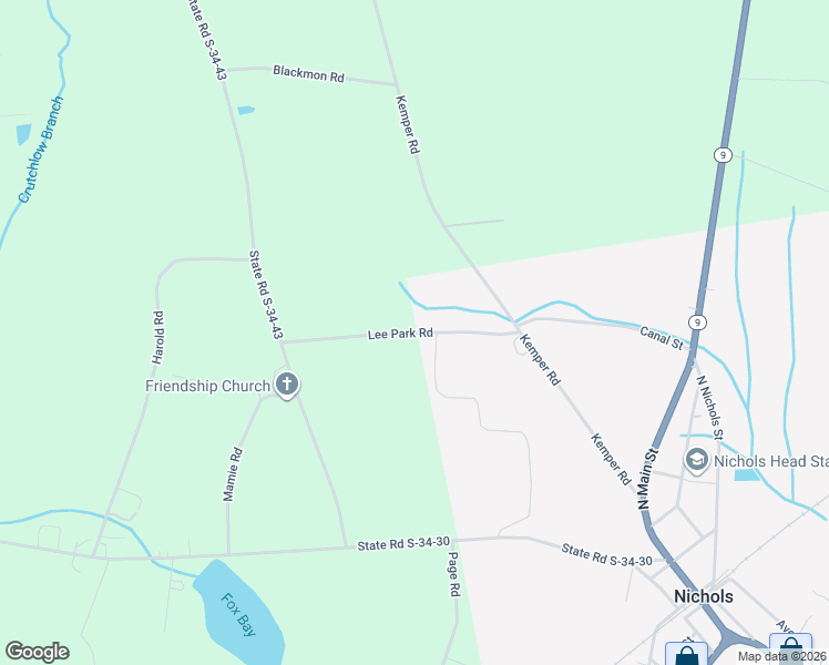 map of restaurants, bars, coffee shops, grocery stores, and more near 8259 Lee Park Road in Nichols